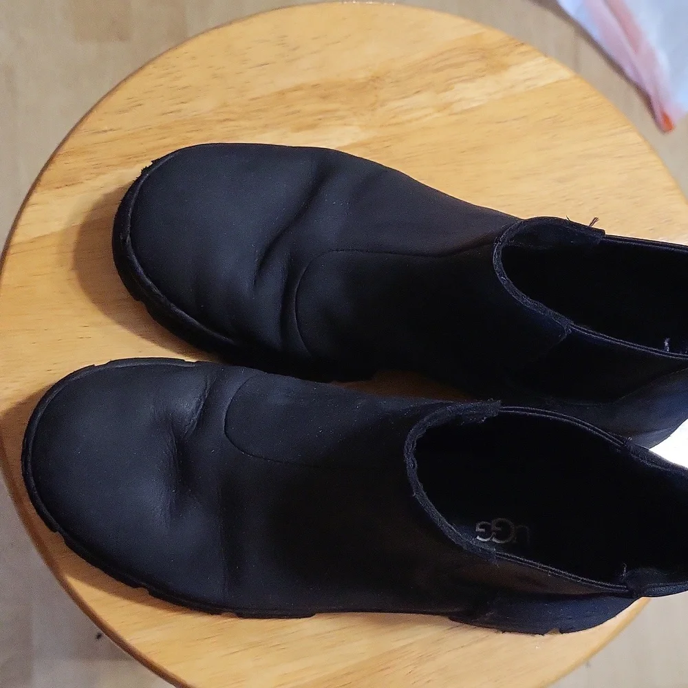 Uggs Black Soft Leather Booties